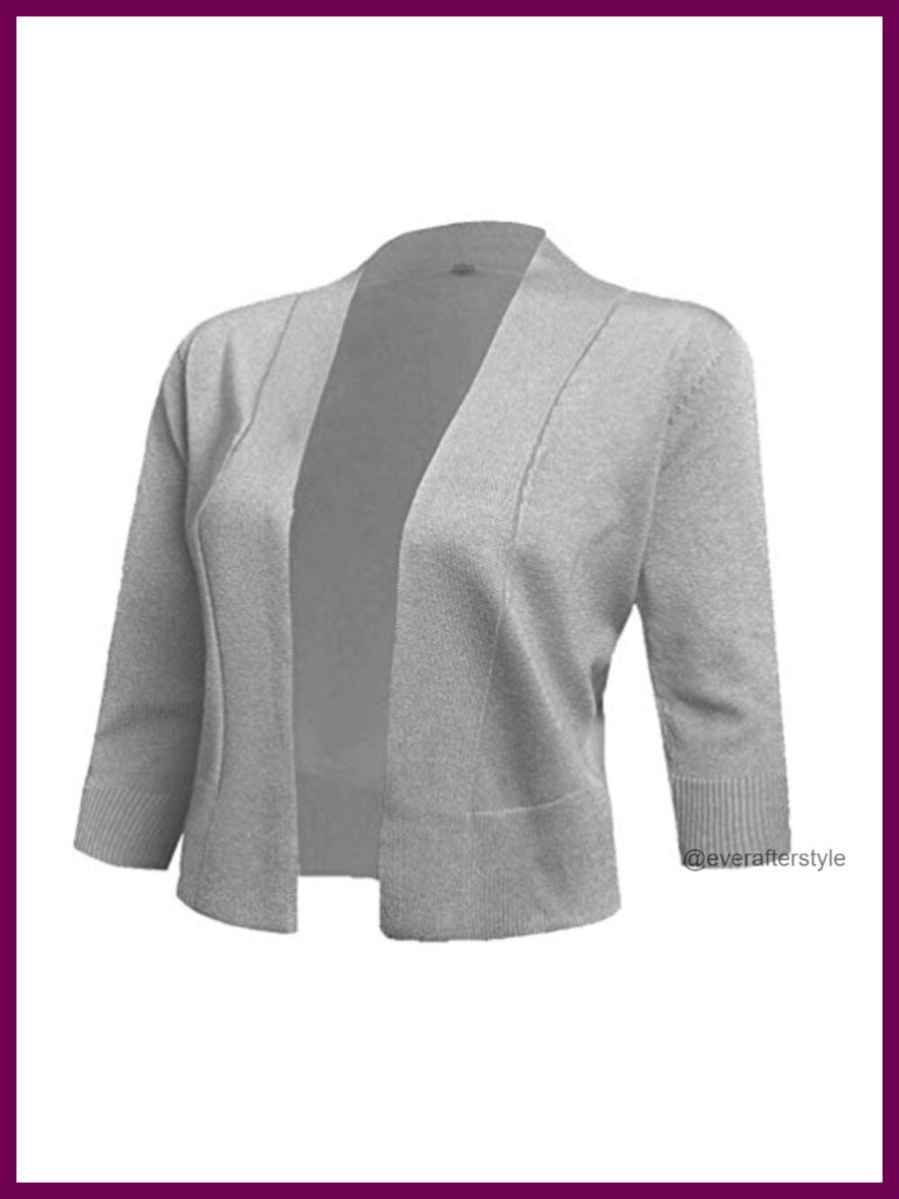 Cropped Cardigan 3/4 Sleeve Open Front Shrug for Dresses Lightweight Layer